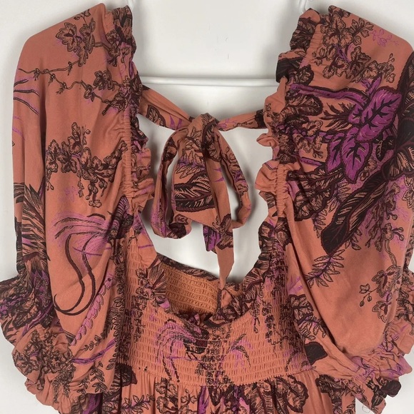 New ANTHROPOLOGIE PUFF SLEEVED Smocked Dress mini - Picture 4 of 5